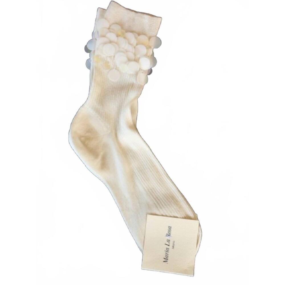 NEW MARIA LA ROSA women's carnival socks in off white